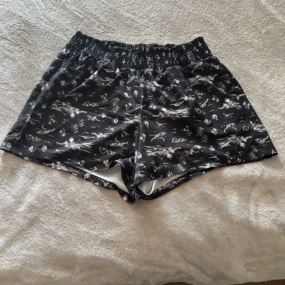 Torrid Black and White Patterned Athletic Shorts